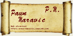 Paun Maravić vizit kartica